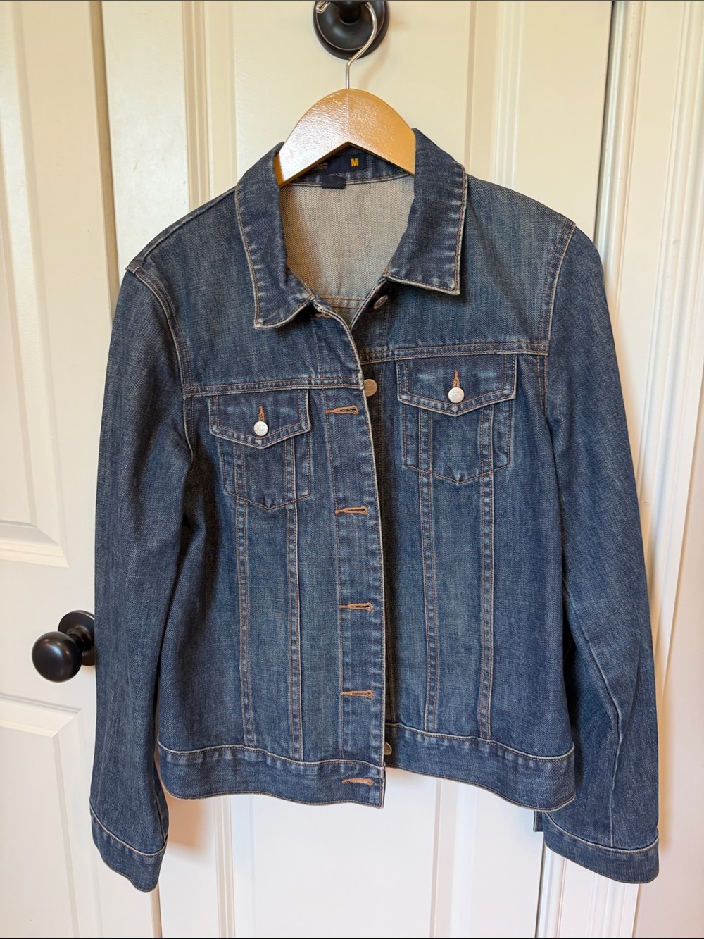 J. Crew Women's cotton Dark Blue Denim Jacket medium